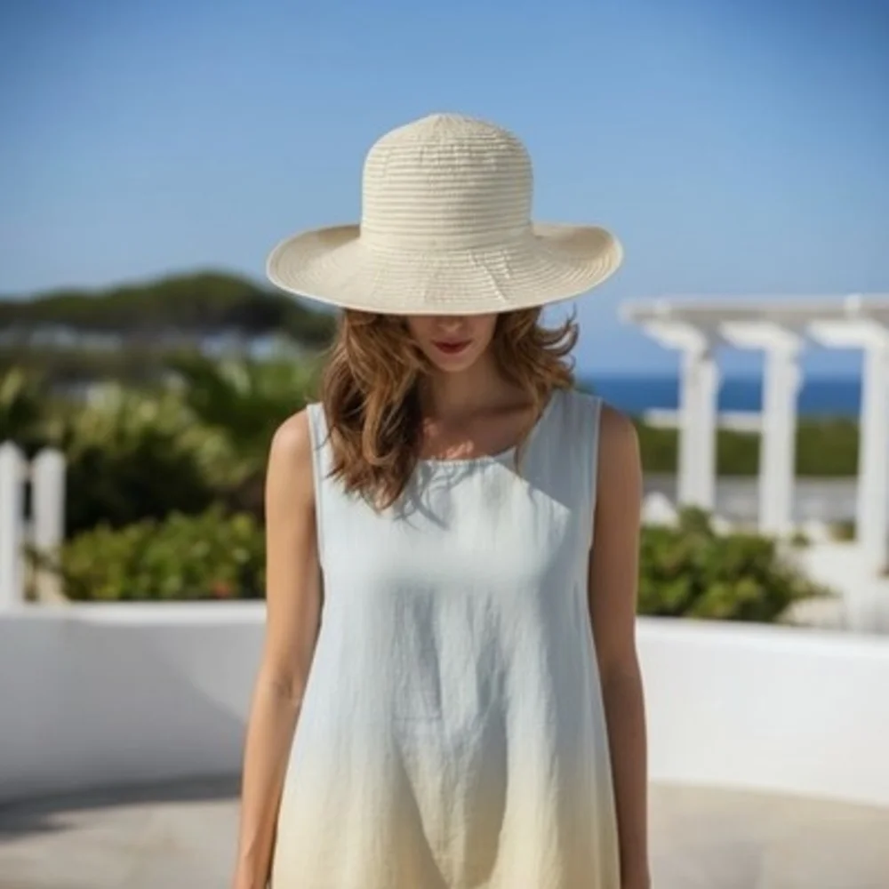 Vintage San Diego Hat Co Beige Bucket Hat Women's Sun Hat Polyester Beach NWT